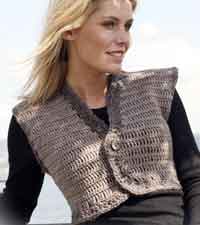 Waistcoat in Karisma with borders in Eskimo