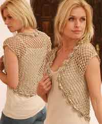 Bolero in Cotton Viscose with flower border