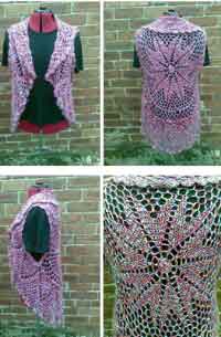 Pink-mix circular cardigan