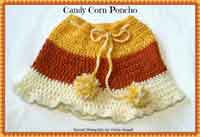 Candy Corn Kids Poncho Crochet Pattern