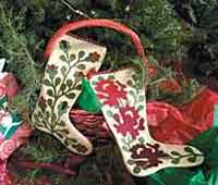 Wool Felt Applique Christmas Stockings