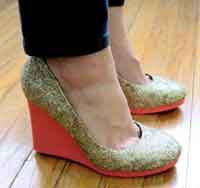 DIY: glitter wedges