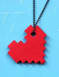 pixel heart necklace