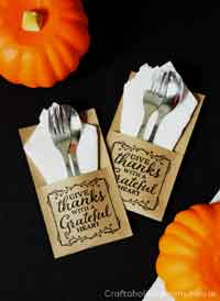 Thanksgiving Free Printable Utensil Holder