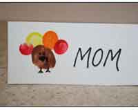 Fingerprint Turkey Place Cards