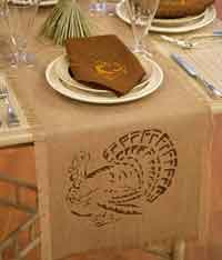 Stenciled Napkins and Table Runner