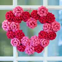 Crochet Rose Heart Wreath Pattern