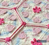 Hexagon Crochet Heart Free Crochet Pattern