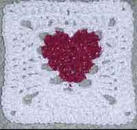Heart Afghan Square 2 (4")