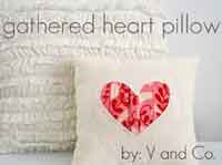 Gathered Heart Pillow Sewing Tutorial