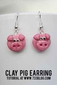 DIY Clay Pig Earrings