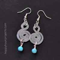 Spiral Hammered Wire Earrings