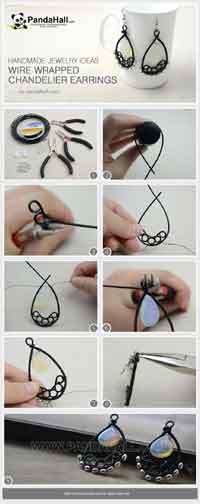 Wire Wrapped Chandelier Earrings
