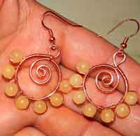 How to make wire spiral and bead earrings