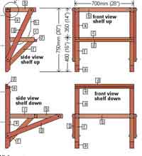 Wall Mounted Folding Bench