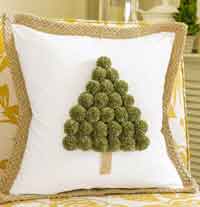 Christmas Tree Pom-Pom Pillow