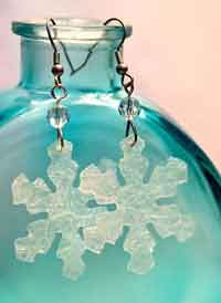 Winter Snowflake Bubble Wrap Earrings