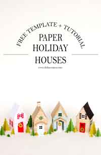 Paper Holiday Houses with Free Templates