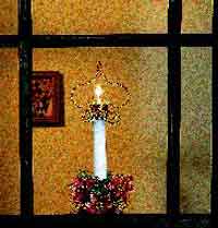 Beaded Christmas Window Candle