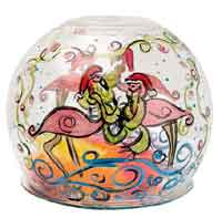 Painted Flamingo Snow Globe