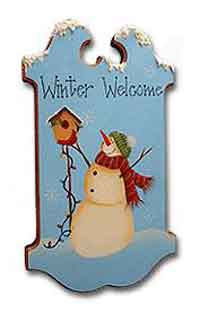 Painted Snowman Welcome Sign
