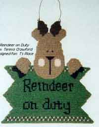 Plastic Canvas Reindeer Door Hanger