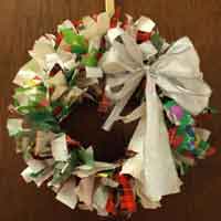 Recycled Wrapping Paper Wreath