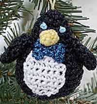 Crocheted Penguin Ornament