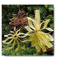 Pleated Ribbon Poinsettias