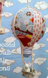 Recycled Light Bulb Hot Air Balloon Ornament