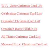 Christmas Card List Template