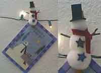 Snowman Christmas Card Display Clips